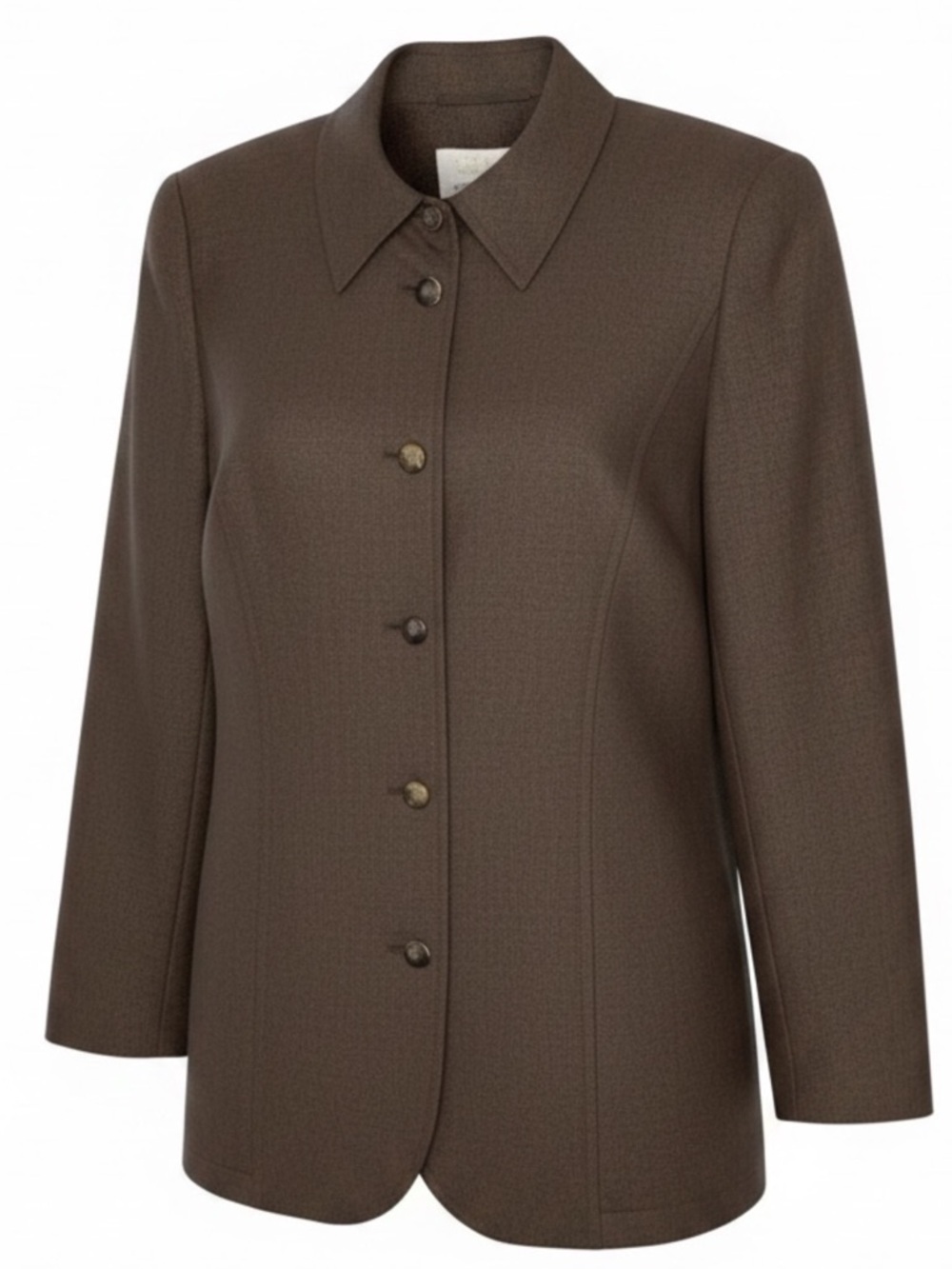 Escada Margaretha Ley Dark Brown Virgin Wool Vintage Jacket Womens size 42